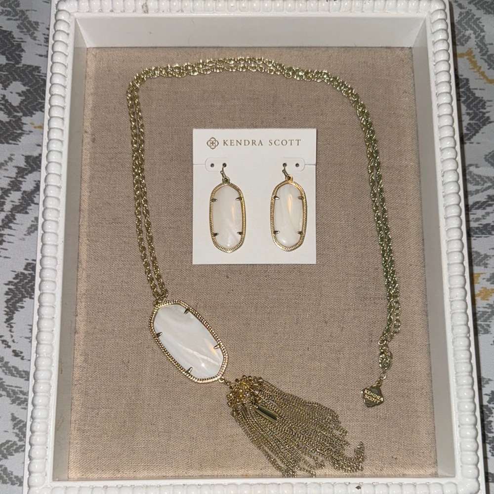 Kendra Scott Gold and White Jewelry Set